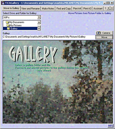TICAGallery main window